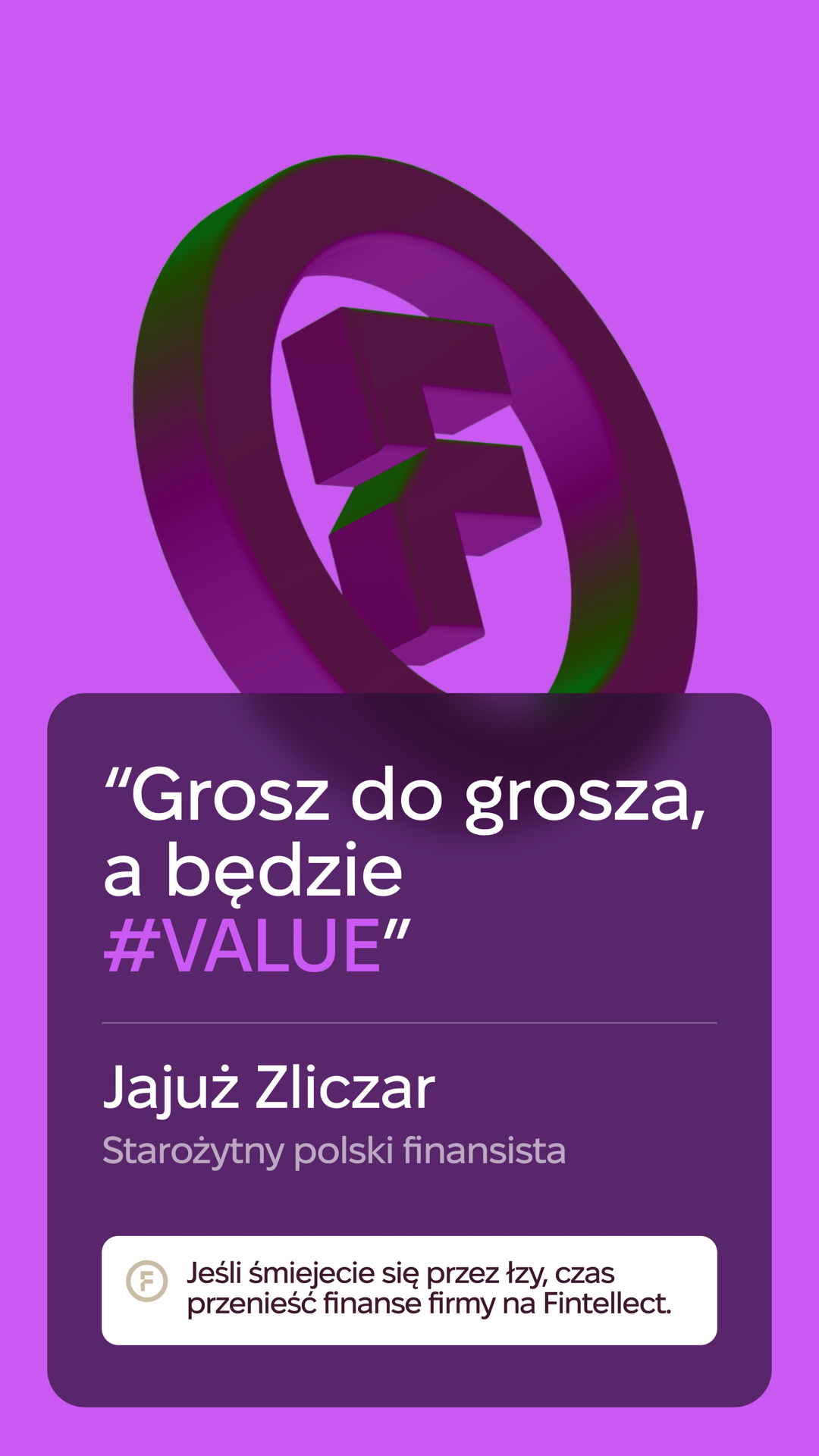 Purple version of the same Polish-language Fintellect campaign